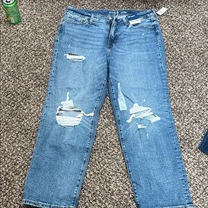 Old Navy Blue Distressed Boyfriend Jeans